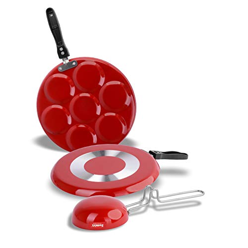 Sumeet 2.6mm Thick Non-Stick Clancy Combo Set (Dosa Tawa – 26.5cm Dia + Multi Snack Maker – 26.5cm Dia + Tadka Pan – 10cm Dia)