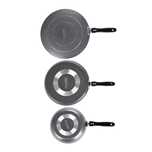 Sumeet NonStick Salaka Cookware Set (Dosa Tawa - 26.5Cm Dia + Tapper pan - 0.6Ltr - 20Cm Dia + Conceve/Roti Tawa - 28Cm Dia)