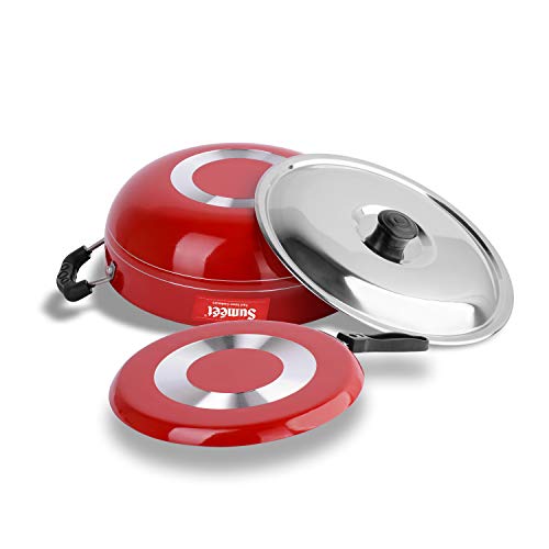 Sumeet 2.6mm Thick Non-Stick Ruby Cookware Set (Dosa Tawa – 26.5cm Dia + Kadhai with Lid – 1.5Ltr Capacity- 20cm Dia)