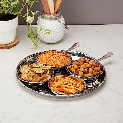 Sumeet Stainless Steel Snack Serve/Namkeen Set of 7PC, Silver