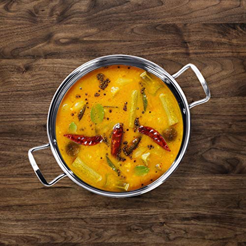 Sumeet Stainless Steel Induction Bottom (Encapsulated Bottom) Induction & Gas Stove Friendly Kadhai