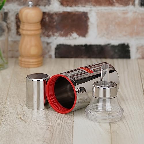 Sumeet Stainless Steel Nozzle Oil Dispenser |Oil Bottle | Oil Container | Oil Pourer | Vinegar Bottle | Olive Oil Bottle | Oil Can, 500ML, Pack of 1, Silver
