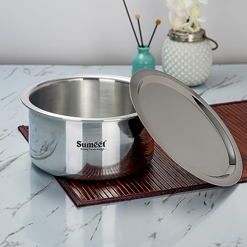 Sumeet 3mm Thick Aluminum Tope with Lid, 1.7Ltr, 19.6cm Dia