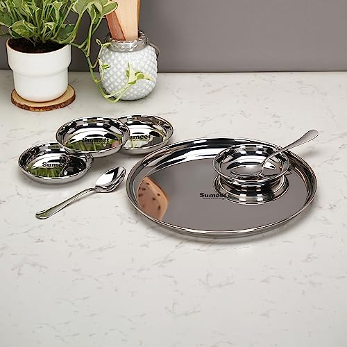 Sumeet Stainless Steel Snack Serve/Namkeen Set of 7PC, Silver