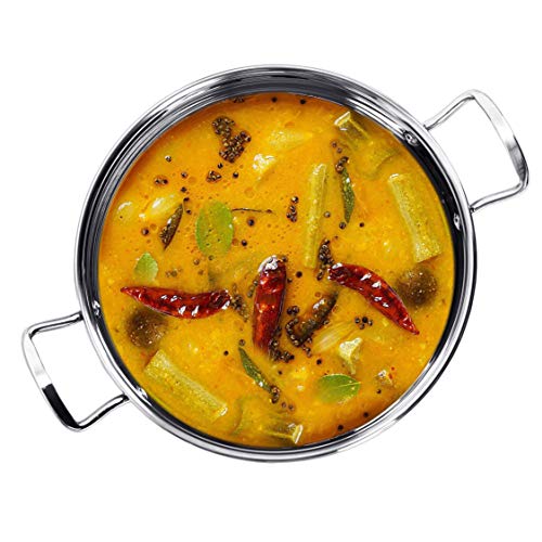 Sumeet Stainless Steel Induction Bottom (Encapsulated Bottom) Induction & Gas Stove Friendly Kadhai