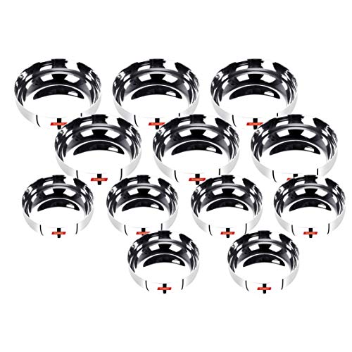 Sumeet Stainless Steel Mirror Finish Apple Shape Heavy Gauge Mini (6pc - 10cm Dia) and Small (6Pc - 12.8cm Dia) Dessert Plates Set of 12Pcs