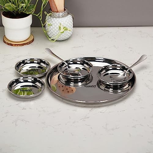 Sumeet Stainless Steel Snack Serve/Namkeen Set of 7PC, Silver
