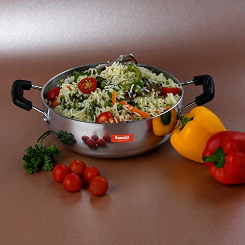 Sumeet 3mm Induction Bottom Aluminium Kadai (1.8Ltr, 20cm)