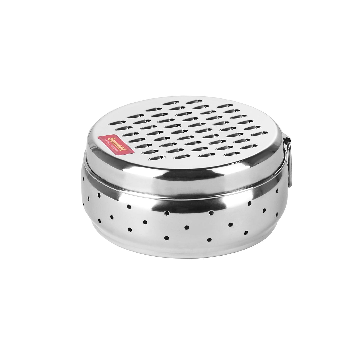 Sumeet Stainless Steel Spill Free Vegetable Grater with Storage Container - 12.5cm Dia / 6.2cm Height
