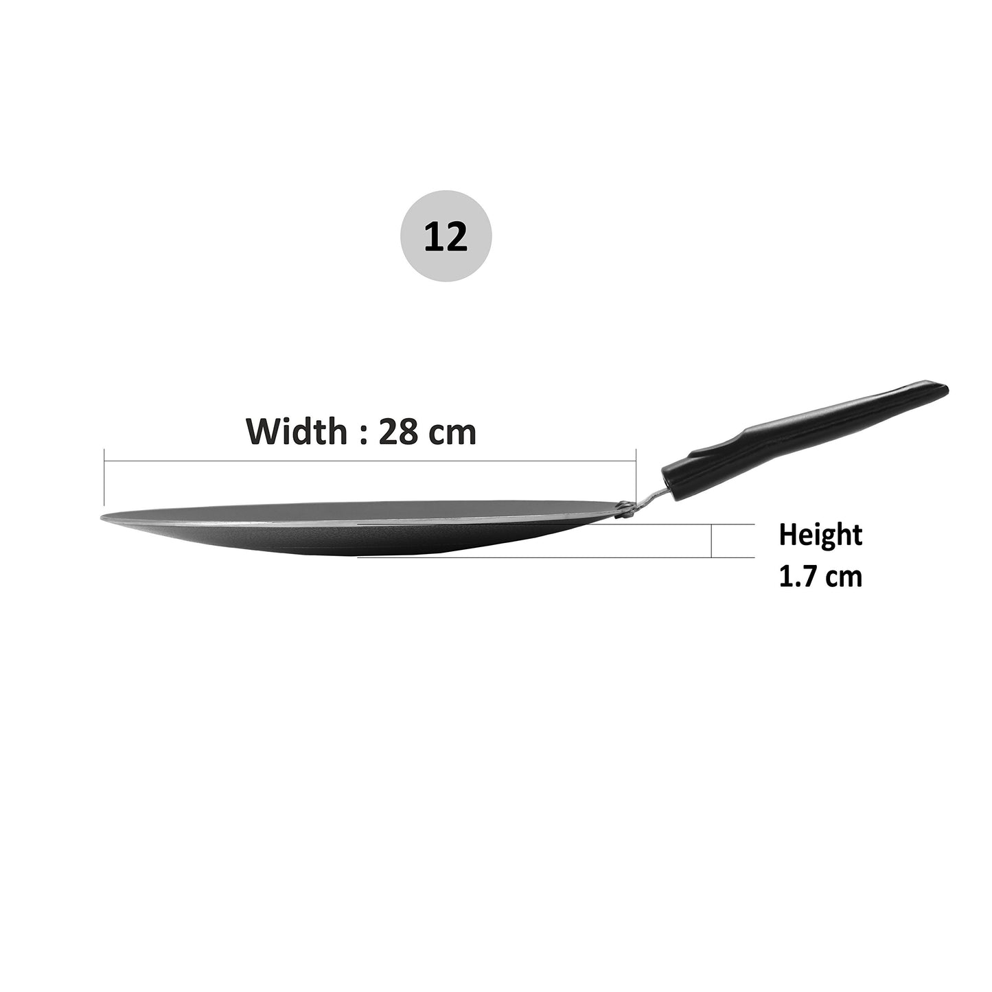 Sumeet 4mm Thick Nonstick Heavy Concave / Chapati Tawa 27.5cm Dia
