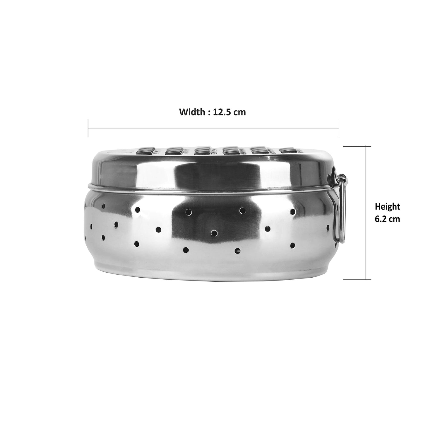 Sumeet Stainless Steel Spill Free Vegetable Grater with Storage Container - 12.5cm Dia / 6.2cm Height