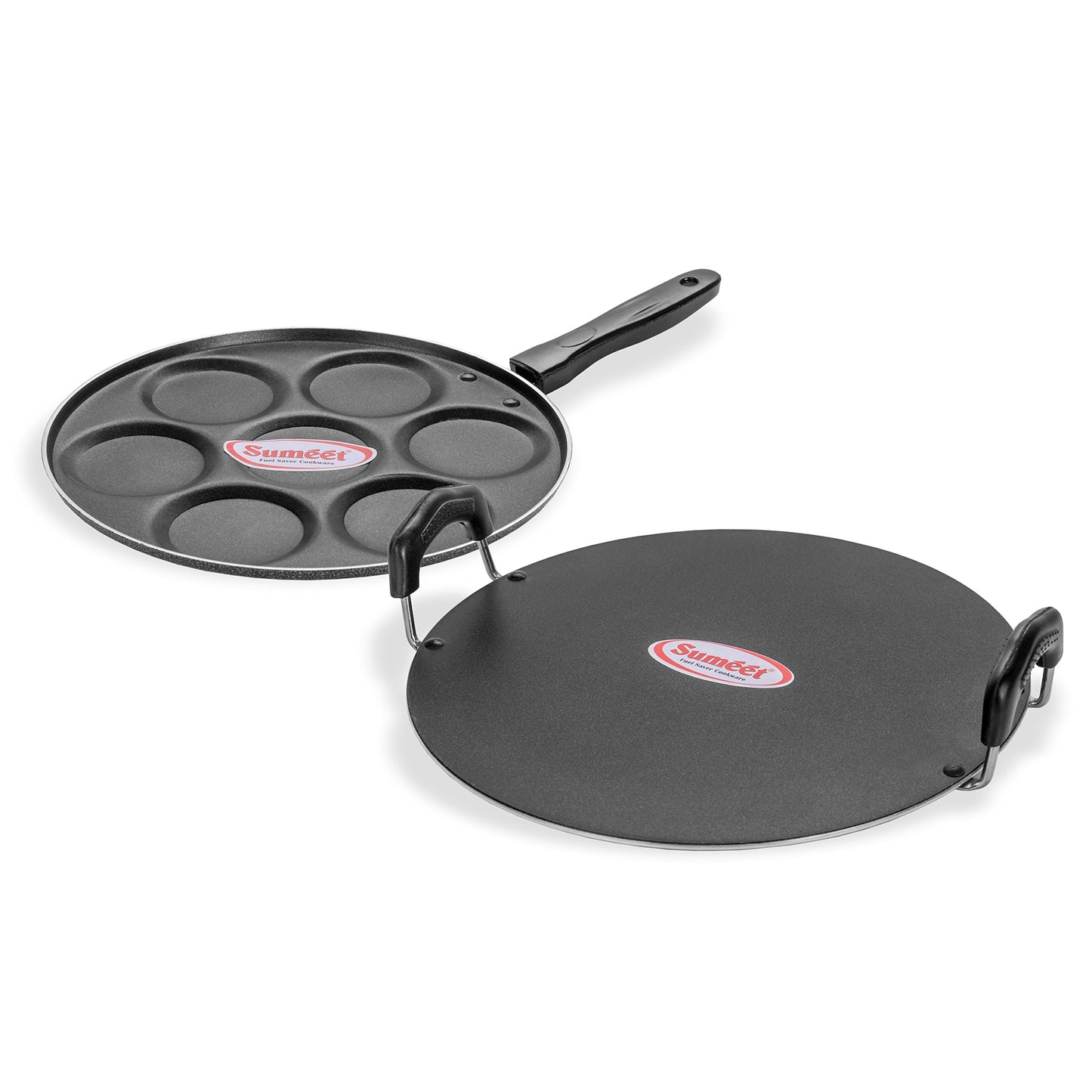 Sumeet Nonstick Insta Combo Set (Saral Tawa 30.5cm Dia + Multi Snack Maker -7pcs)