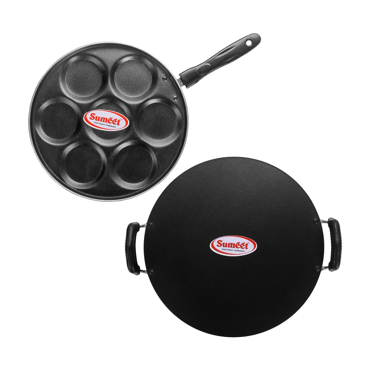 Sumeet Nonstick Insta Combo Set (Saral Tawa 30.5cm Dia + Multi Snack Maker -7pcs)