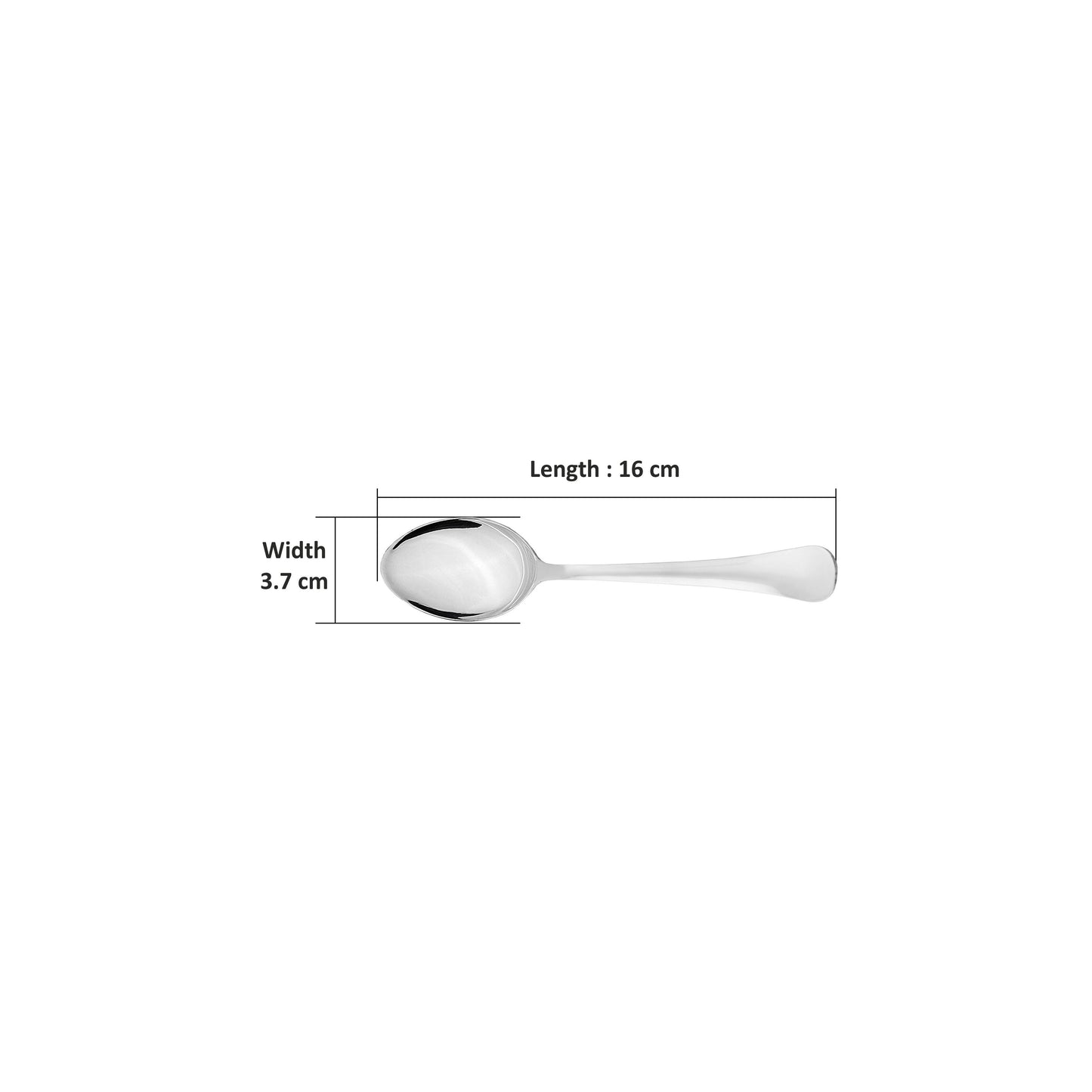 Sumeet Stainless Steel Premium Quality Baby / Medium Spoon set of 12 Pc – (16cm L) (1.6mm Thick)