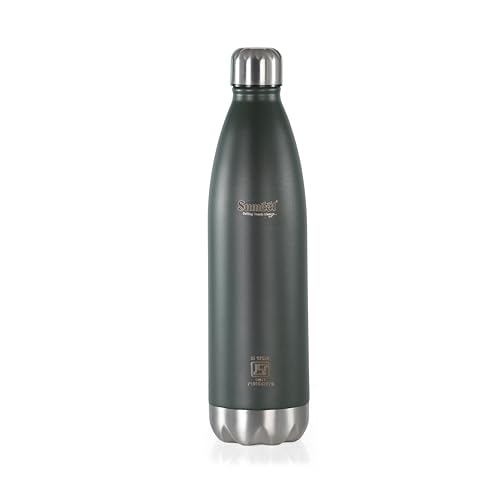 Sumeet Thermo1000 ISI Certified Stainless Steel Hot & Cold Double Walled Leak Proof Vacuum Flask/Water Bottle for Office/School/College/Gym/Picnic/Home/Trekking- 1000ml, Green
