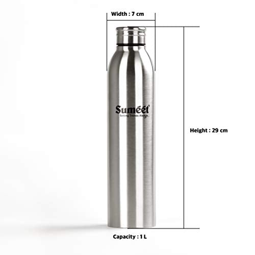 Sumeet Sleek Stainless-Steel Leak-Proof Water Bottle / Fridge Bottle - 1000ML - (Set of 2)