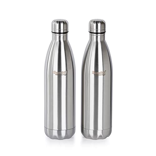 Sumeet Stainless Steel Double Walled Vacuum Flask/Water Bottle, 24 Hours Hot and Cold, 1000 ml