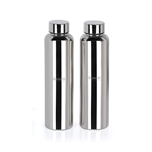 Sumeet Stainless Steel Jointless Akhand Leak-Proof Water Bottle / Fridge Bottle - 1000ML Pack of 1, Silver