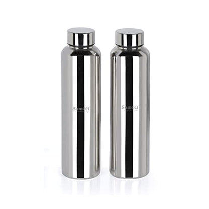 Sumeet Stainless Steel Jointless Akhand Leak-Proof Water Bottle / Fridge Bottle - 1000ML Pack of 1, Silver