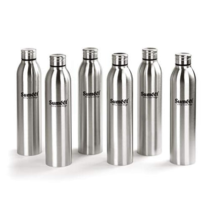 Sumeet Sleek Stainless-Steel Leak-Proof Water Bottle / Fridge Bottle - 1000ML - (Set of 6)