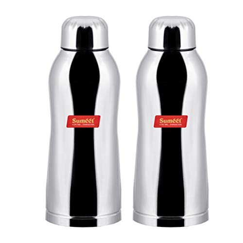 Sumeet Stainless Steel Airtight and Leak Proof Fridge Delux Water Bottle 750Ml, Set