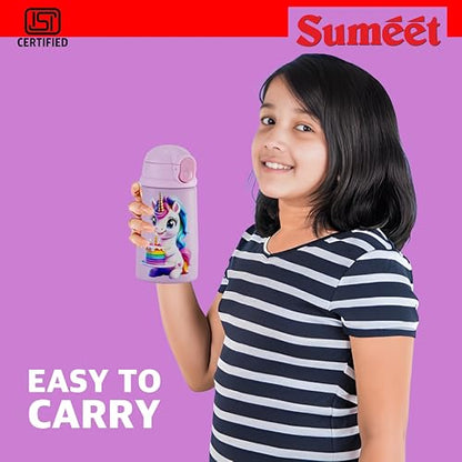 Sumeet ISI Certified Insulated Hot & Cold Stainless Steel, Leak Proof, Lightweight, Sipper Water Bottle for School Kids - UniSip, 350ml - Yellow