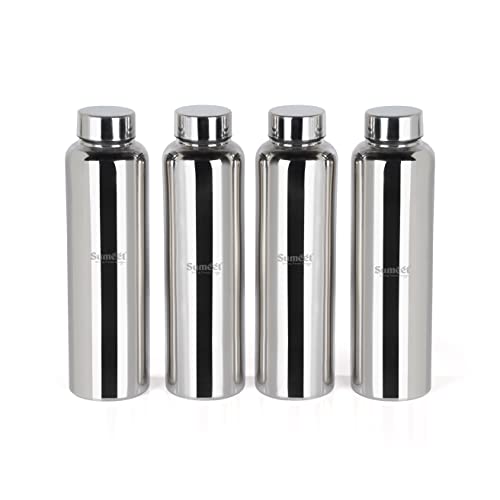 Sumeet Stainless Steel Jointless Akhand Leak-Proof Water Bottle / Fridge Bottle - 1000ML Pack of 1, Silver