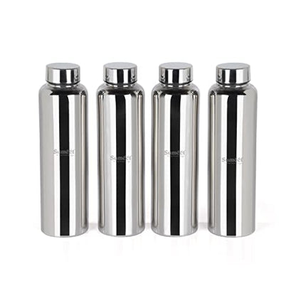 Sumeet Stainless Steel Jointless Akhand Leak-Proof Water Bottle / Fridge Bottle - 1000ML Pack of 1, Silver