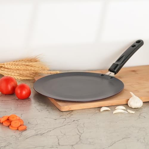 Sumeet Elegantia Induction Base Non Stick Aluminium Concave Tawa 26cm | Gas and Induction Friendly | Cherry