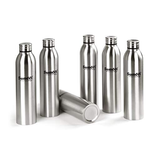 Sumeet Sleek Stainless-Steel Leak-Proof Water Bottle / Fridge Bottle - 1000ML - (Set of 6)