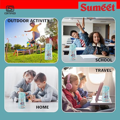 Sumeet ISI Certified Insulated Hot & Cold Stainless Steel, Leak Proof, Lightweight, Sipper Water Bottle for School Kids - SpaceSip, 350ml - Yellow