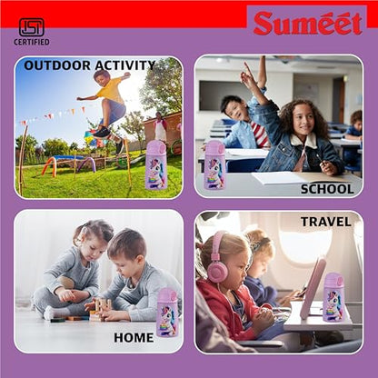 Sumeet ISI Certified Insulated Hot & Cold Stainless Steel, Leak Proof, Lightweight, Sipper Water Bottle for School Kids - UniSip, 350ml - Yellow