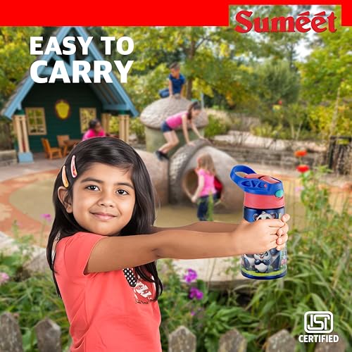 Sumeet ISI Certified Insulated Hot & Cold Stainless Steel, Leak Proof, Lightweight, Sipper Water Bottle for School Kids - PandaSip, 350ml - Yellow