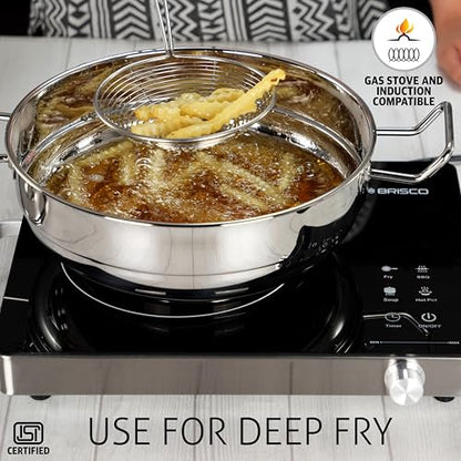 Sumeet ISI Certified Stainless Steel Induction Bottom Heavy Multi Kadai with 6 Plates - 2 Idli, 2 Dhokla/Patra, 1 Momo/Modak/Steamer, 1 Mini Idli Plate - 28cm, 4.7Ltr, Silver