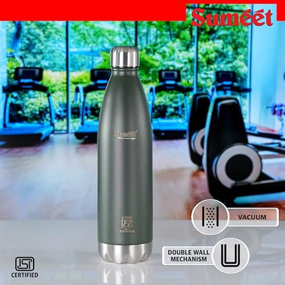 Sumeet Thermo1000 ISI Certified Stainless Steel Hot & Cold Double Walled Leak Proof Vacuum Flask/Water Bottle for Office/School/College/Gym/Picnic/Home/Trekking- 1000ml, Green