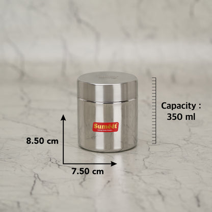 Sumeet Stainless Steel Small Canisters/Jars/Ubha Dabba/Storage Containers Set