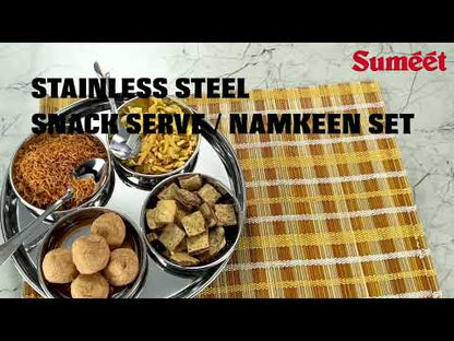 Sumeet Stainless Steel Snack Serve/Namkeen Set of 14PC, Silver