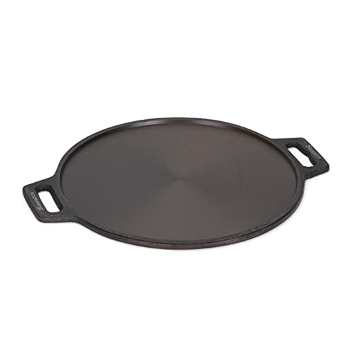 Sumeet Super Smooth Gold Series Pre Seasoned Cast Iron Flat Tawa for Dosa|30.5cm, 2.3kg, Gas & Induction-Friendly.