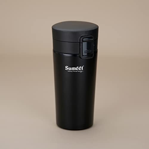 Sumeet Stainless Steel Vacuum Hot & Cold Travel Mug / Tumbler for Drinks,Tea and Coffee, 350ML, Pack of 1, Black