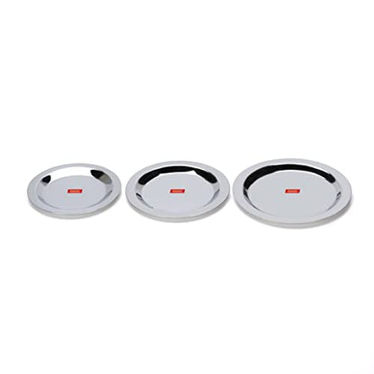 Sumeet Stainless Steel Heavy Gauge Ciba/Lids/Tope/Cheeba Cover Set of 3 Pcs (Small Size 12.3cm, 13.8cm, 15.5cm)