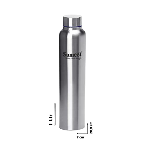 Sumeet Stainless Steel Leak-Proof Water Bottle / Fridge Bottle - 1000ml - Pack of 4