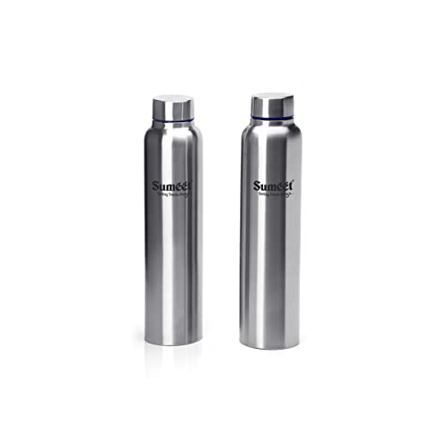 Sumeet Stainless Steel Leak-Proof Water Bottle / Fridge Bottle - 1000ml - Pack of 2