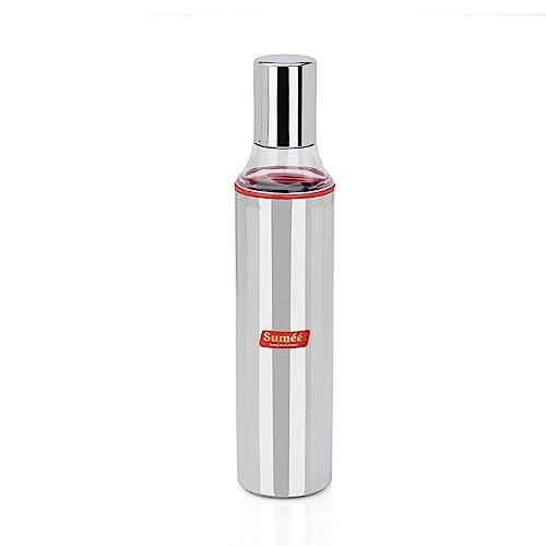 Sumeet Stainless Steel Nozzle Oil Dispenser |Oil Bottle | Oil Container | Oil Pourer | Vinegar Bottle | Olive Oil Bottle | Oil Can, 900ML, Pack of 1, Silver