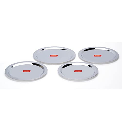 Sumeet Stainless Steel Heavy Gauge Ciba/Lids/Tope/Cheeba Cover Set of 4 Pcs (Big Size 24.2cm, 26.2cm, 27.5cm, 28.7cm )