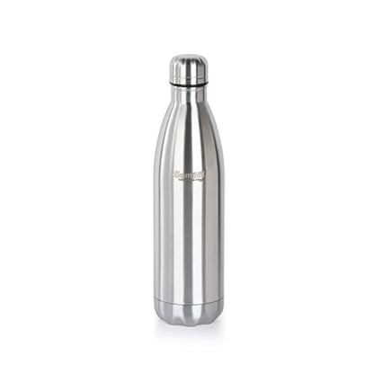 Sumeet Stainless Steel Double Walled Flask / Water Bottle, 24 Hours Hot and Cold, 800 ml, Silver