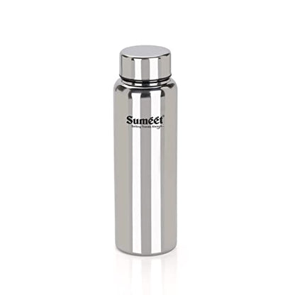 Sumeet Stainless Steel Jointless Akhand Leak-Proof Water Bottle / Fridge Bottle - 800ML Pack of 1, Silver