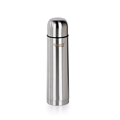 Sumeet Stainless Steel Double Walled Flask/Water Bottle, with Flip Lid, 24 Hours Hot and Cold, 750 ml, Silver