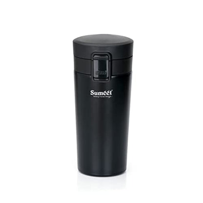 Sumeet Stainless Steel Vacuum Hot & Cold Travel Mug / Tumbler for Drinks,Tea and Coffee, 350ML, Pack of 1, Black