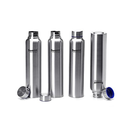 Sumeet Stainless Steel Leak-Proof Water Bottle / Fridge Bottle - 1000ml - Pack of 4