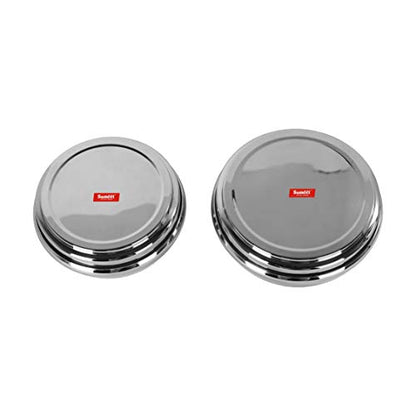 Sumeet Stainless Steel Ring Shape Flat Canisters Set of 2 Pc (Capacity - 2Ltr, 2.5Ltr)